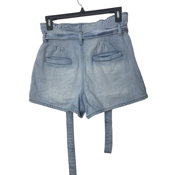 American Eagle Outfitters High-Waisted Paperbag Denim Shorts With Belt Size 2 - Picture 4 of 5